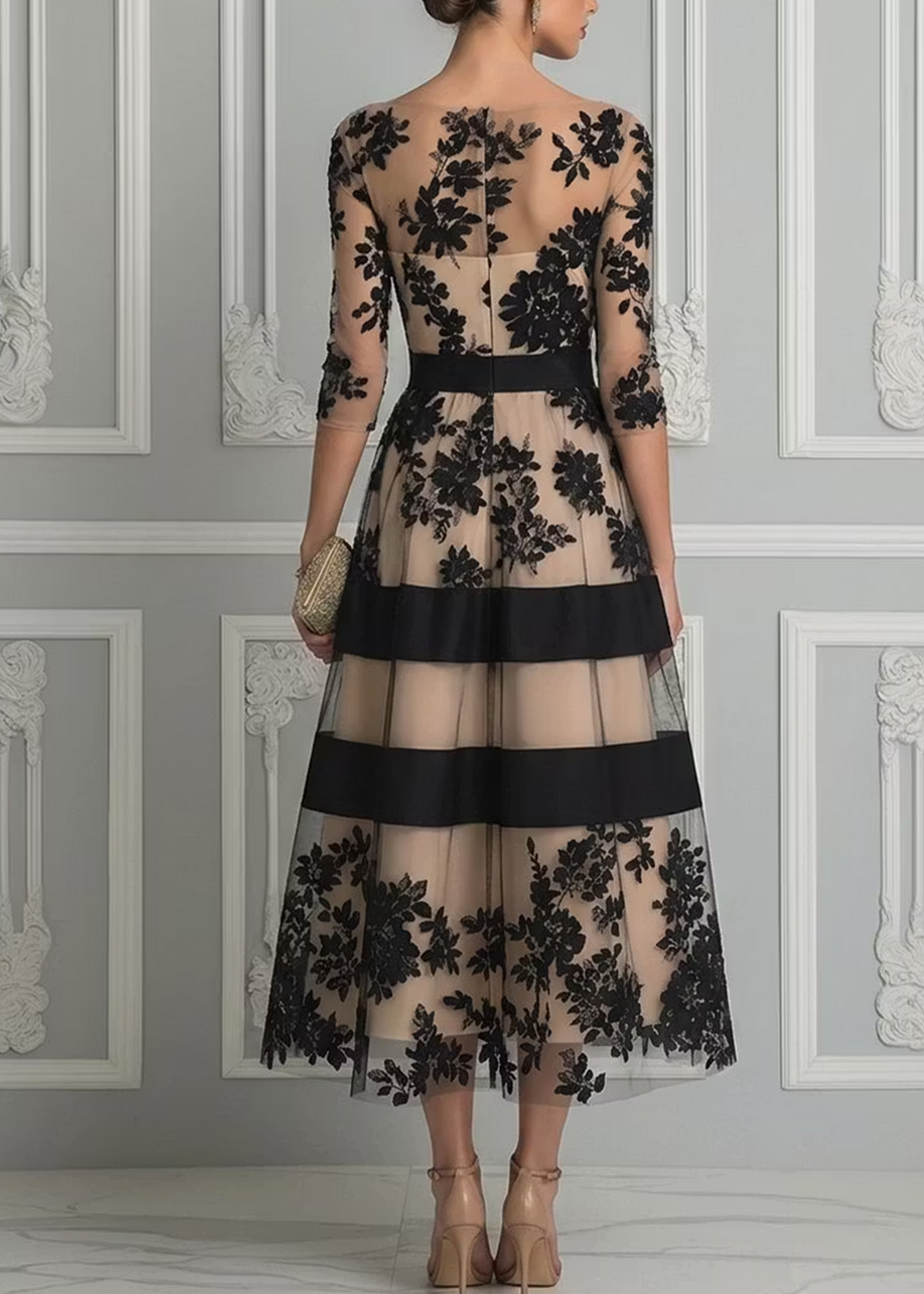Vestido Midi Negro Elegante