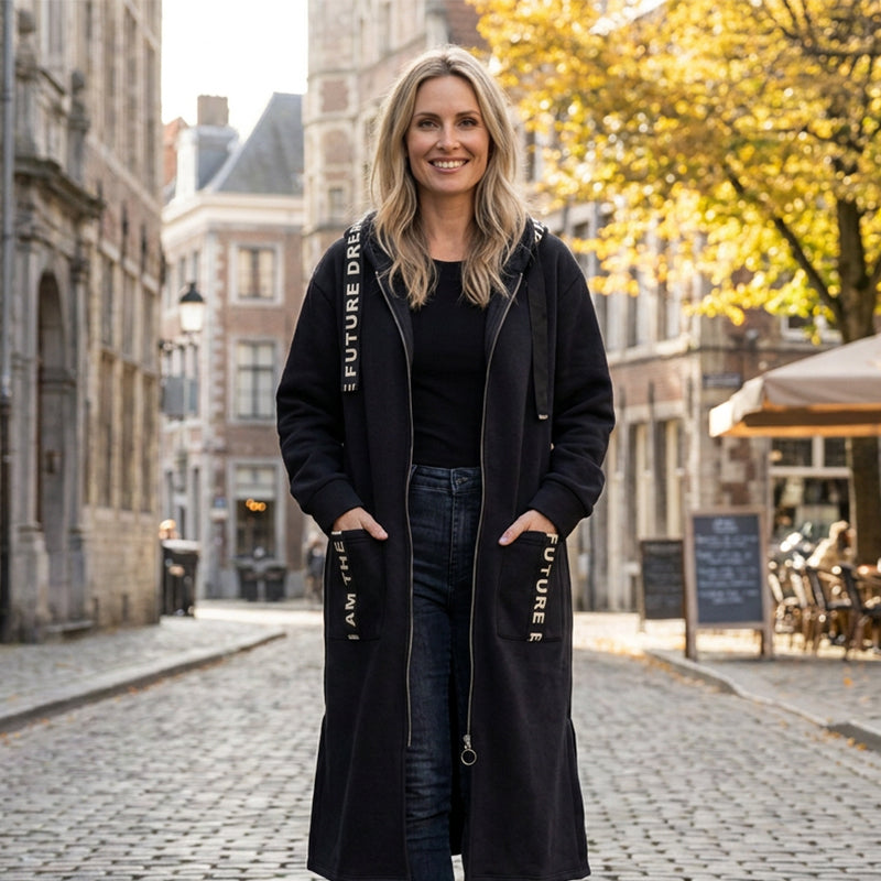 DOLORES | Abrigo sudadera oversize con capucha para mujer