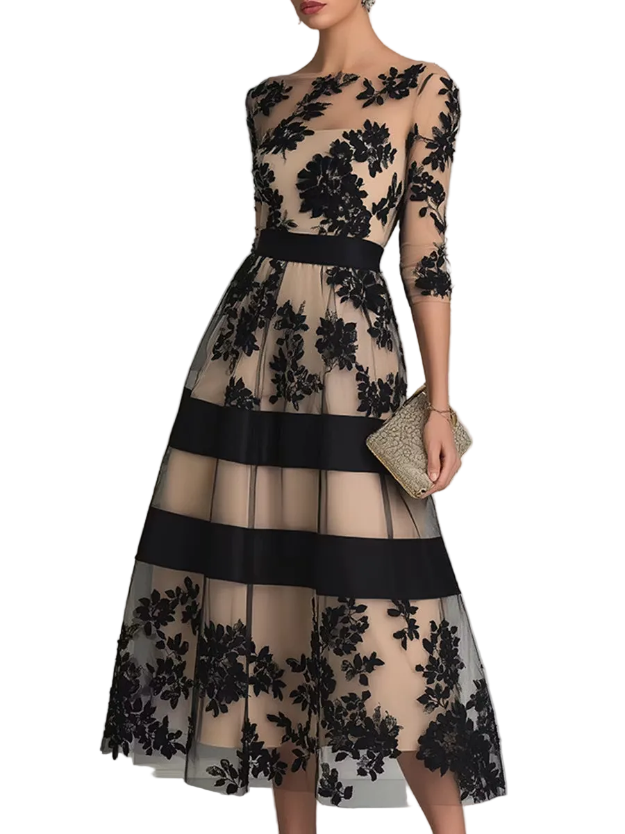 Vestido Midi Negro Elegante