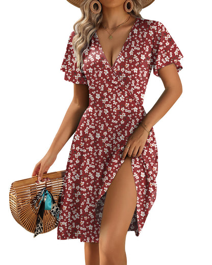 Vestido Casual Evasé de Tirantes con Volantes y Bolsillos