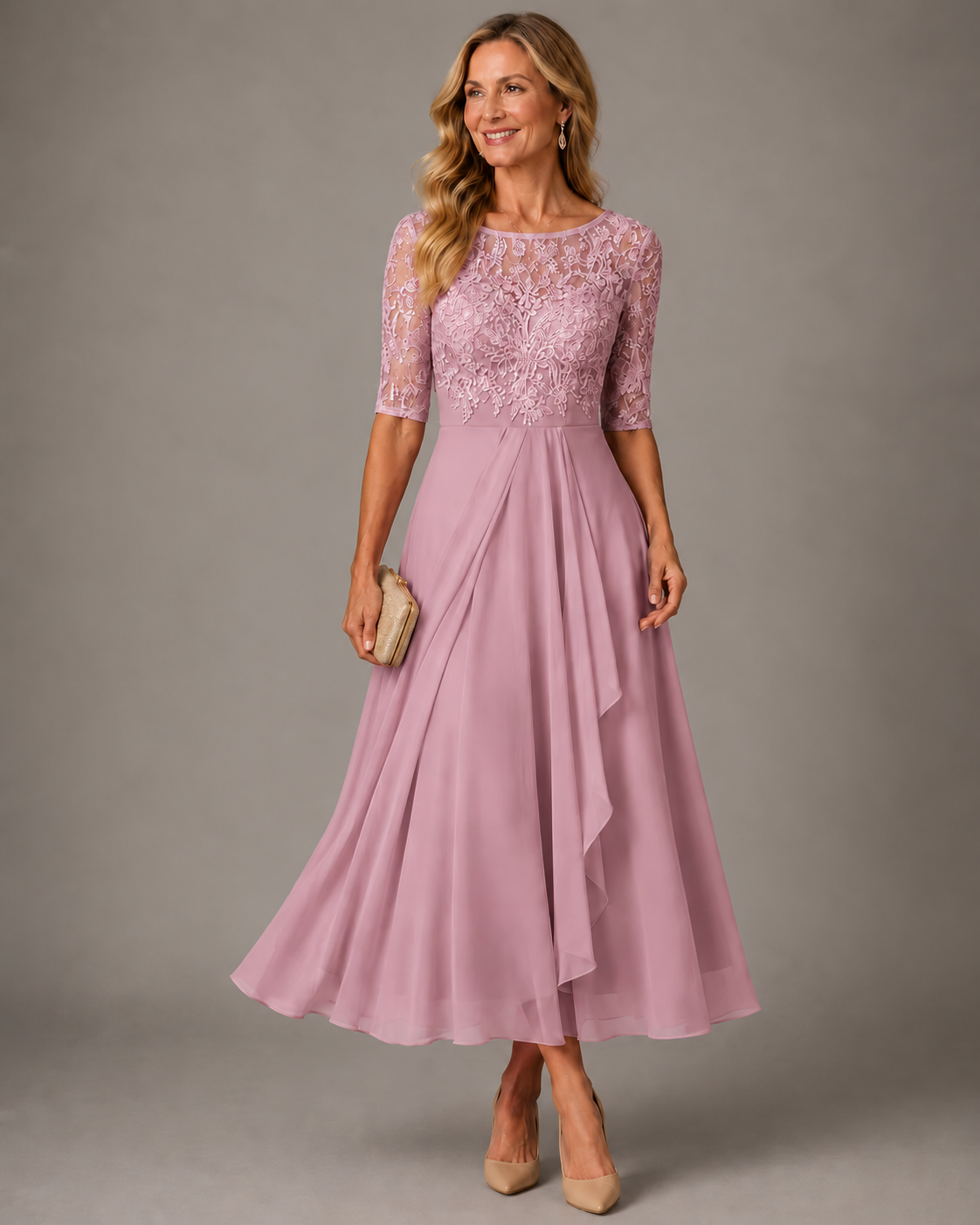 Vestido Midi Drapad