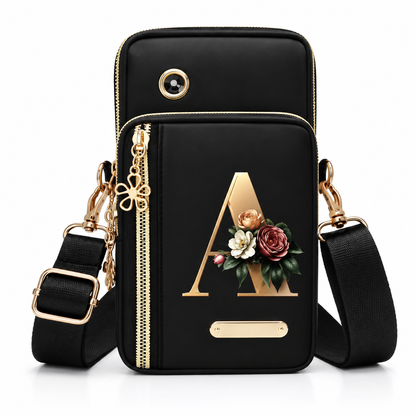 Bolso Bandolera de Nailon para Mujer con Estampado de Letra