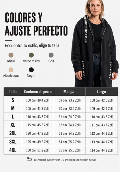 DOLORES | Abrigo sudadera oversize con capucha para mujer