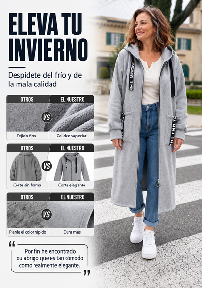DOLORES | Abrigo sudadera oversize con capucha para mujer