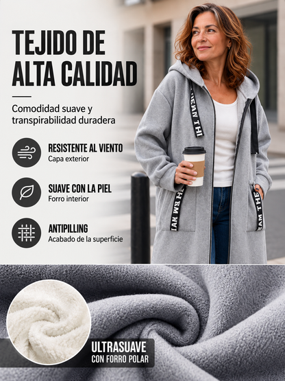 DOLORES | Abrigo sudadera oversize con capucha para mujer