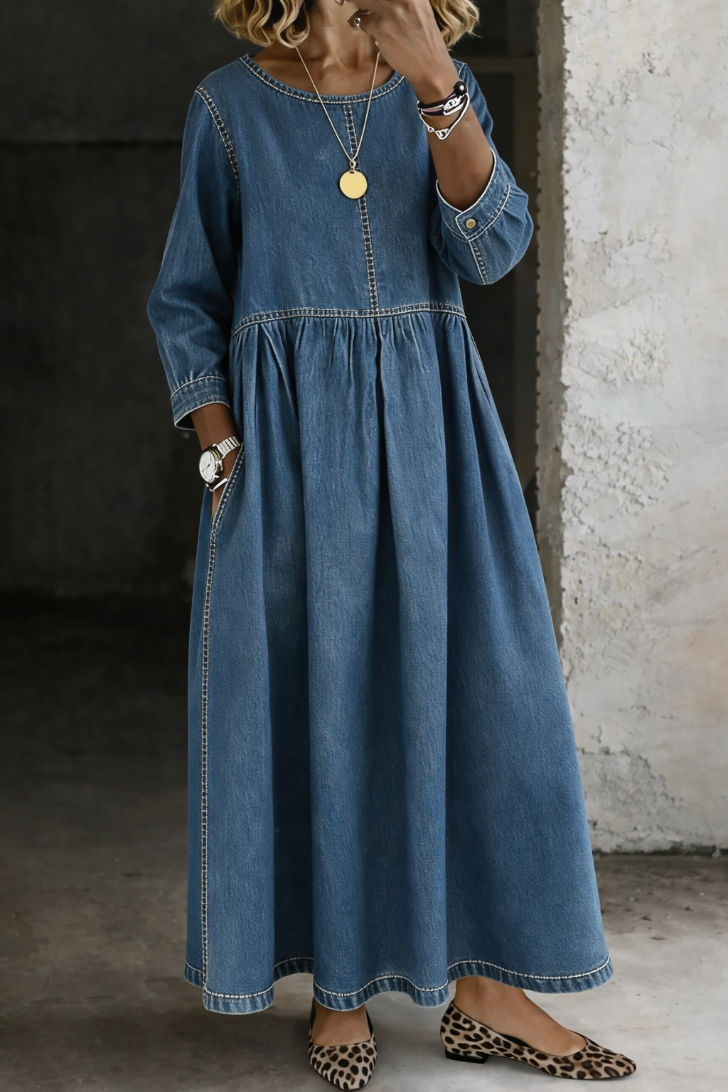 Sara | Vestido Maxi Vaquero Vintage