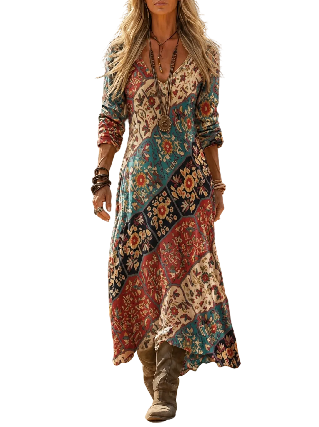 LIDIA| Vestido largo fluido de otoño