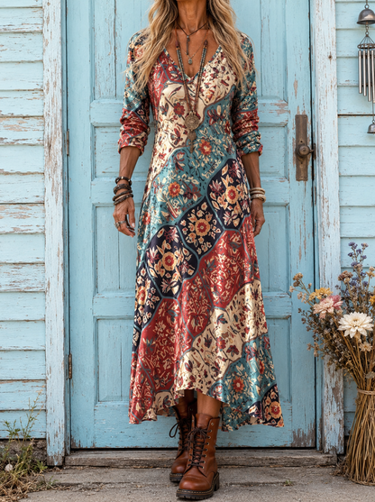 LIDIA| Vestido largo fluido de otoño