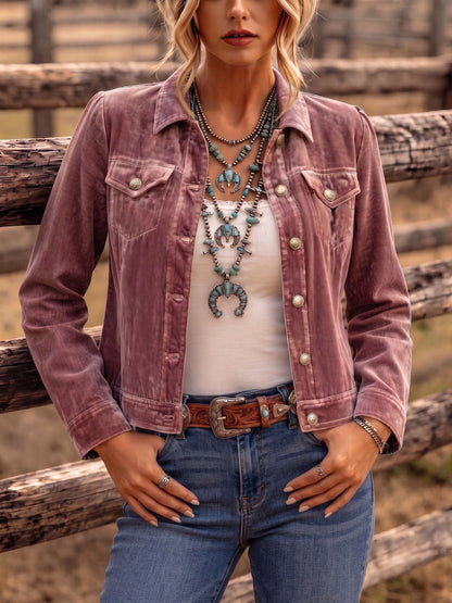RAFAELA | Chaqueta de Terciopelo Vintage Bohemio
