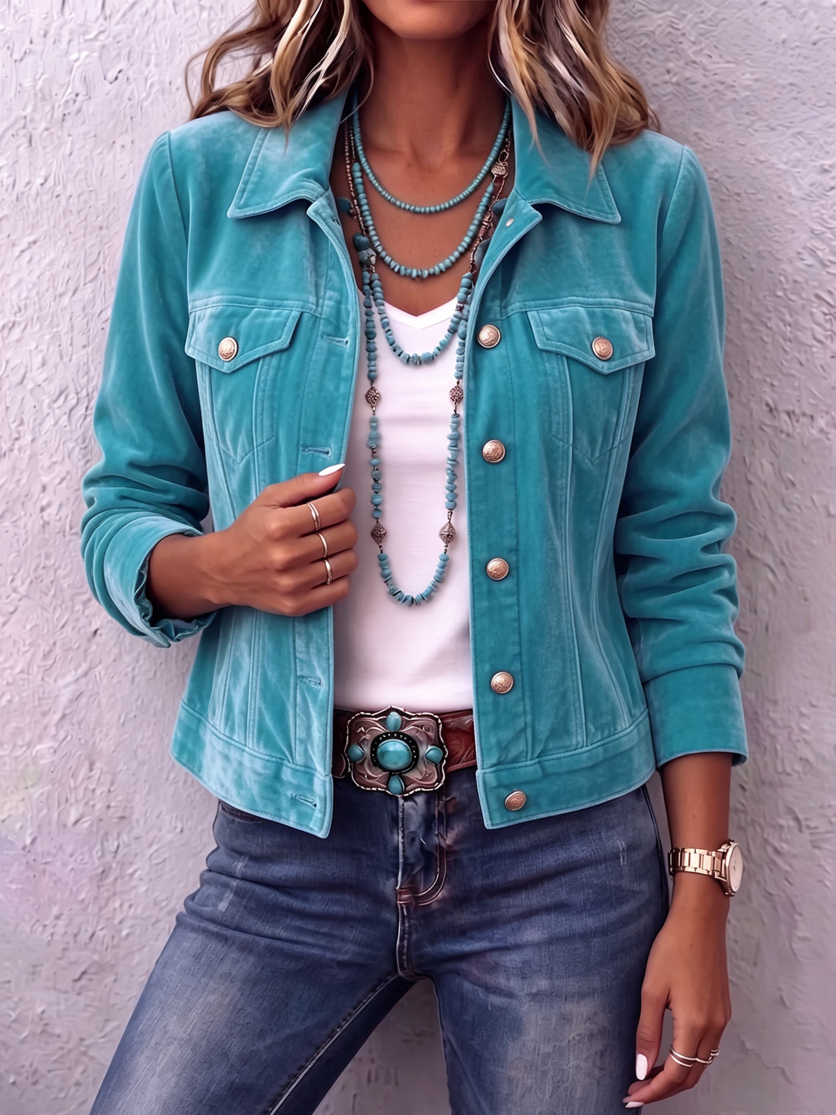 RAFAELA | Chaqueta de Terciopelo Vintage Bohemio