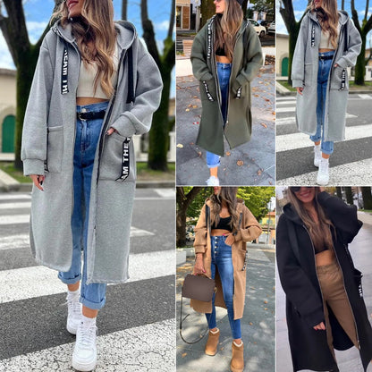 DOLORES | Abrigo sudadera oversize con capucha para mujer