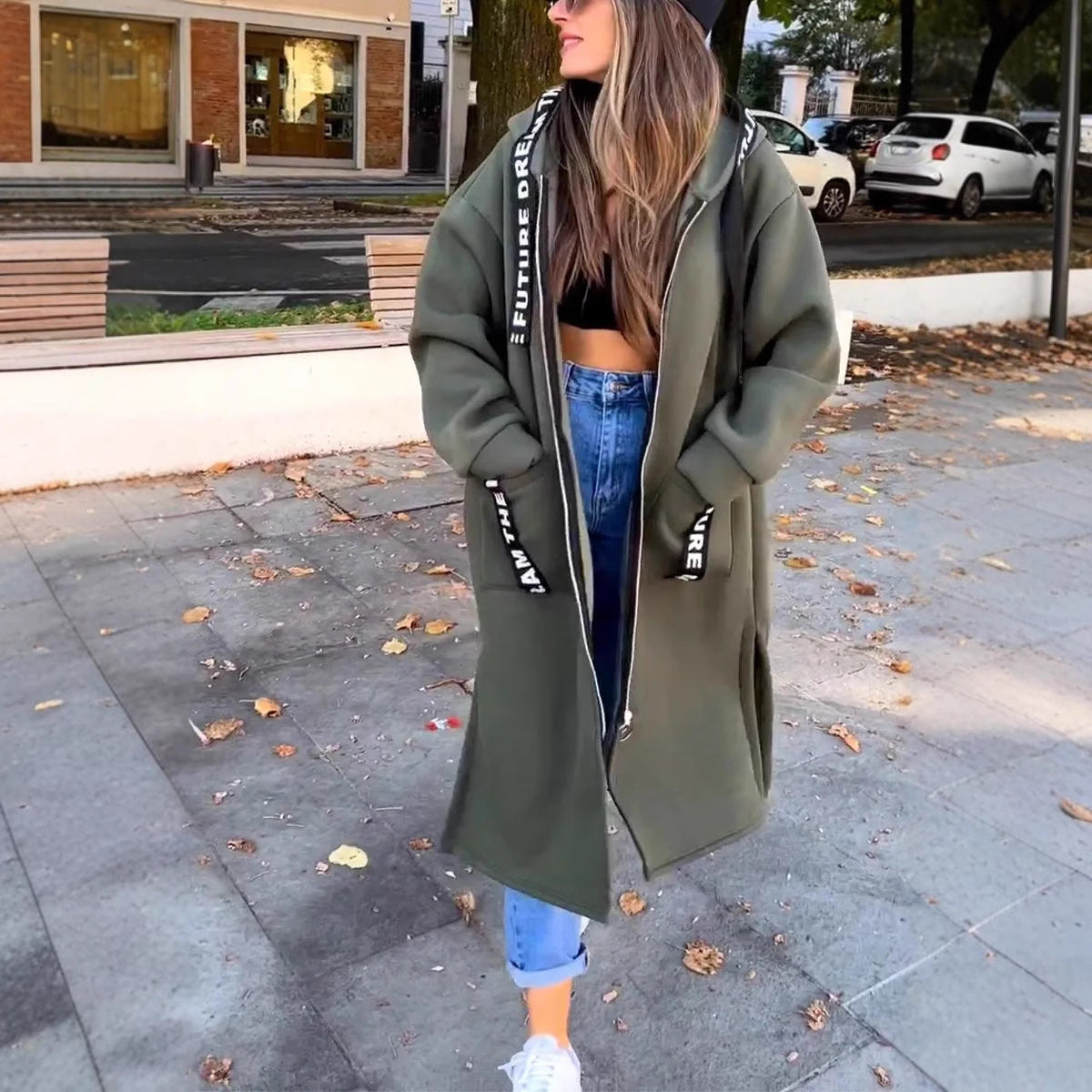 DOLORES | Abrigo sudadera oversize con capucha para mujer