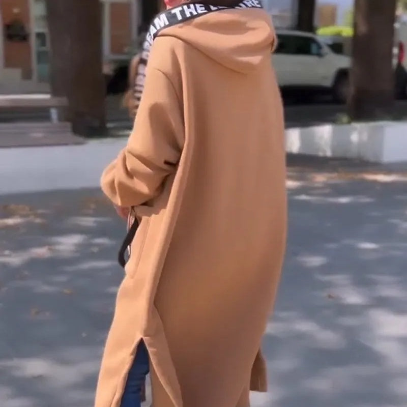 DOLORES | Abrigo sudadera oversize con capucha para mujer